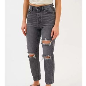 UO black high waisted slim/straight cut jeans